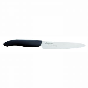 Cuchillalia - KYOCERA FK-125WH-BK - Cuchillo para Tomate de cerámica de 125 mm - Mango Negro - Hoja Blanca