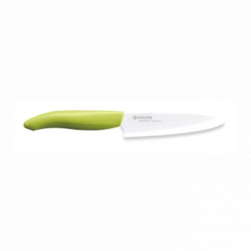 Cuchillalia – KYOCERA FK-130WH-GR – Cuchillo para Filetear de cerámica de 130 mm – Mango Verde – Hoja Blanca