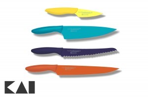 Lote básico de 4 cuchillos para la cocina KAI Pure Komachi 2 - Mondador AB-5700 - Chef AB-5706 - Panero AB-5705 - Fileteador AB-5704