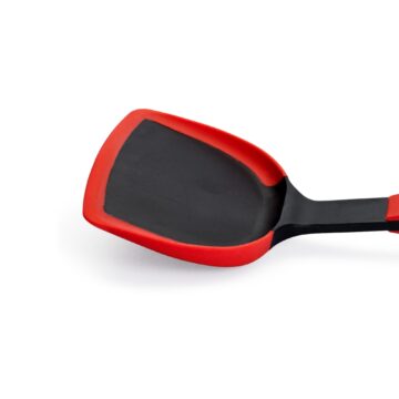 Detalle de la espátula para wok de silicona roja Woll Cookit KU002 – Cuchillalia.com