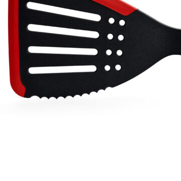Detalle de la espátula grande de silicona roja Woll Cookit KU003 – Cuchillalia.com