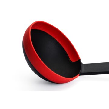 Detalle del cazo de silicona roja Woll Cookit KU008 – Cuchillalia.com