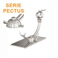 Soporte jamonero Afinox Serie PECTUS "PE-AB" con base de Acero Brillo Espejo y cabezal giratorio