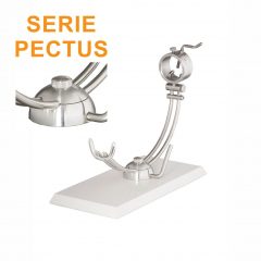 Soporte jamonero Afinox Serie PECTUS "PE-SB" con base de Silestone Blanco NO Estelar y cabezal giratorio