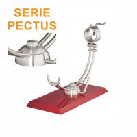 Soporte jamonero Afinox Serie PECTUS "PE-SR" con base de Silestone Rojo Estelar y cabezal giratorio