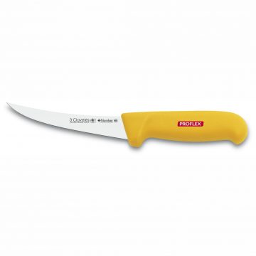 3 Claveles 8184 – Cuchillo Deshuesar Curvo Semi-Flexible PROFLEX 13cm – Mango Amarillo