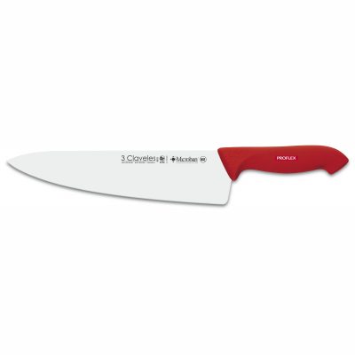 3 Claveles Proflex 8252 - Cuchillo Cocinero mango rojo 25cm 10" - Cuchillalia
