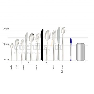 Comparativa del tamaño del cuchillo de postre con resto serie Arcos Toscana