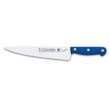 Cuchillalia – Cuchillo Cocinero 25 cm – 3 Claveles Uniblock 1959 – Mango Azul