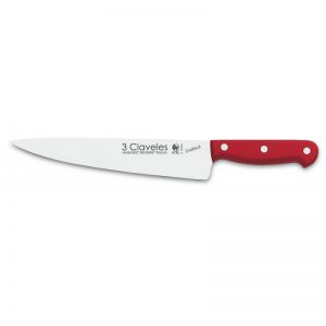 Cuchillo Cocinero de mango rojo 25 cm Línea UNIBLOCK - 3 Claveles 1909 - Cuchillalia