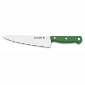 Cuchillo Cocinero de mango verde 20 cm Línea UNIBLOCK – 3 Claveles 1927 – Cuchillalia