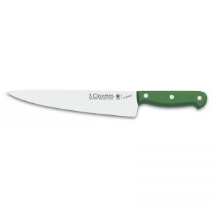 Cuchillo Cocinero de mango verde 25 cm Línea UNIBLOCK - 3 Claveles 1929 - Cuchillalia