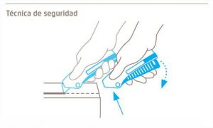 Técnica de seguridad del cúter de seguridad Martor Secunorm Mizar - Cuchillalia