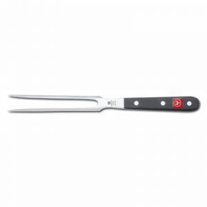 Tenedor trinchante de chef forjado con mango negro de 18 cm - Wüsthof Classic 4410-7/18