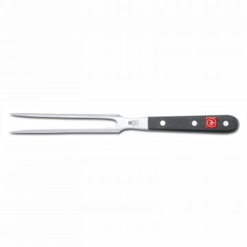 Tenedor trinchante de chef forjado con mango negro de 18 cm – Wüsthof Classic 4410-7/18