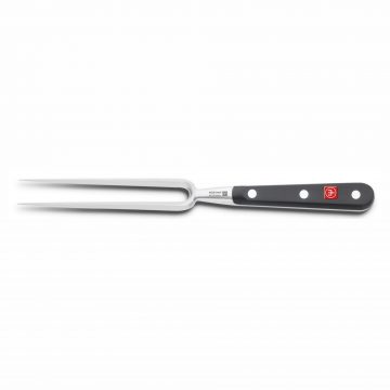 Tenedor trinchante de chef forjado con mango negro de 18 cm – Wüsthof Classic 4413-7/18