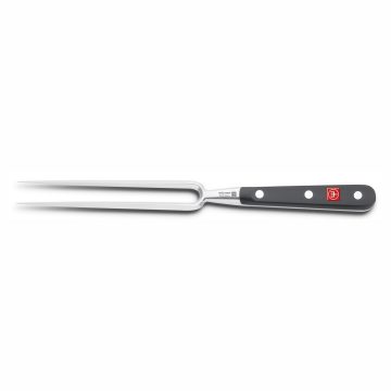 Tenedor trinchante de chef forjado con mango negro de 20 cm – Wüsthof Classic 4413-7/20