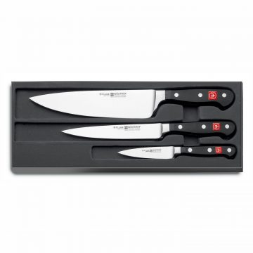 Estuche de cuchillo de chef, estrecho y mondador – Mango negro – Wüsthof Classic 9608