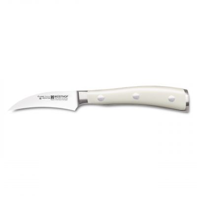 Cuchillo Puntilla Mondador Curvo de mango blanco - 7 cm - Wüsthof Classic Ikon Creme 4020-0/7