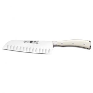 Cuchillo Santoku Alveolado mango blanco - 17 cm - Wüsthof Classic Ikon Creme 4176-0/17
