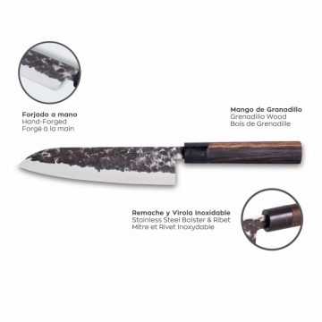 Características del cuchillo de cocina de 16 cm de hoja – 3 Claveles Osaka 1011 – Cuchillalia