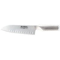 Cuchillalia - GLOBAL G-80 - Cuchillo Santoku Alveolado de 18 cm de hoja