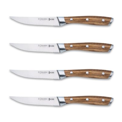 Set de 4 cuchillos chuleteros 3 Claveles Kobe 1046 - Cuchillalia
