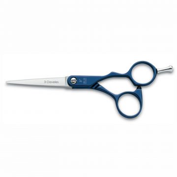 Tijeras de Peluquería de Corte DurAluminium Azul 5″ – 3 Claveles 12604 – Cuchillalia