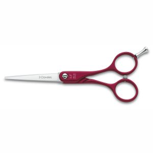 Tijeras de Peluquería de Corte DurAluminium Rojo 5,5" - 3 Claveles 12607 - Cuchillalia