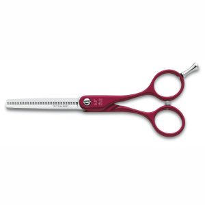 Tijeras de Peluquería para Esculpir DurAluminium Rojo ES 28 5,5" - 3 Claveles 12609- Cuchillalia