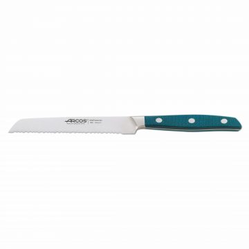 Cuchillo tomatero de 13 cm con mango en micarta verde, Arcos Brooklyn 192023