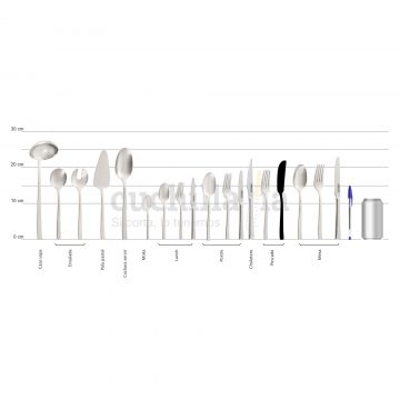 Comparativa del tamaño del cuchillo para pescado con resto serie Arcos Capri