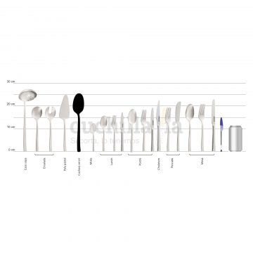 Comparativa del tamaño del cucharón para servir con resto serie Arcos Capri