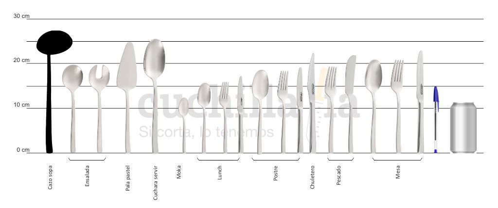 Comparativa del tamaño del cazo para sopa con resto serie Arcos Capri