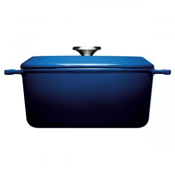 Cocotte de hierro fundido de 24 cm con tapa – Woll Azul Cobalto – Perfil – Cuchillalia