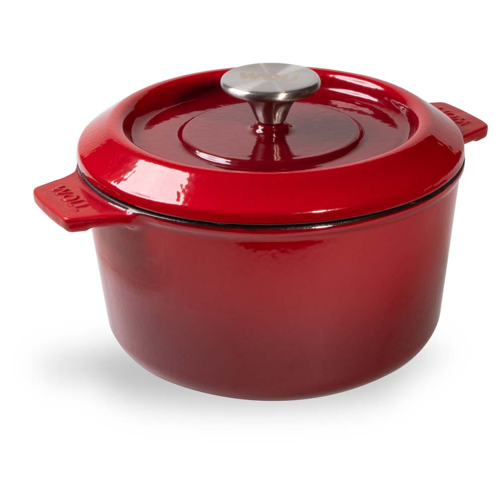 Cocotte redonda de hierro fundido de 20 cm Woll Rojo Chili 120CI-010 