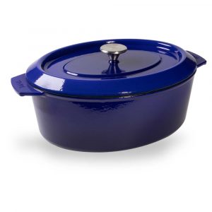 Rustidera de hierro fundido de 34x26 cm con tapa - Woll Azul Cobalto - Cuchillalia