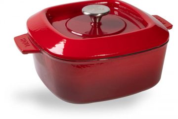 Cacerola cocotte de hierro fundido de 24x24 cm con tapa - Woll Rojo Chili - Cuchillalia