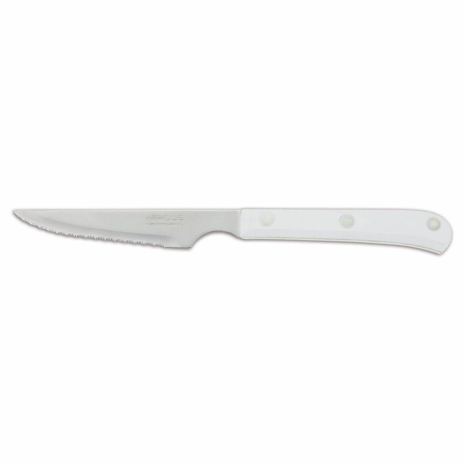 Cuchillo chuletero dentado/perlado blanco Arcos 374824 - Cuchillalia