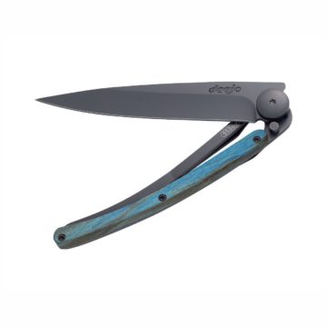 Navaja Dejoo Black 37g con mango de haya azul | Abierta | Cuchillalia.com