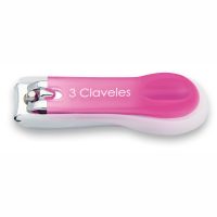 Cortaúñas rosa de 6 cm con depósito - 3 Claveles 12420