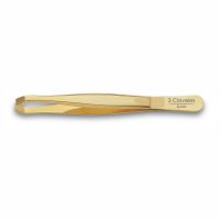 Pinza de depilar tipo cangrejo color dorado - 3 Claveles 12246 - Cuchillalia