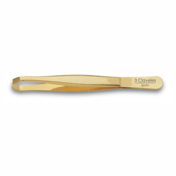 Pinza de depilar tipo cangrejo color dorado – 3 Claveles 12246 – Cuchillalia