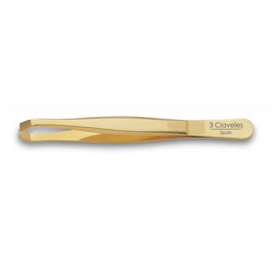 Pinza de depilar tipo cangrejo color dorado - 3 Claveles 12246 - Cuchillalia