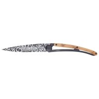 Navaja Deejo Tattoo Black Toledo de 37g con mango de madera de olivo | Cuchillalia