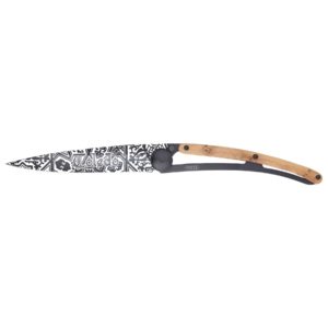 Navaja Deejo Tattoo Black Toledo de 37g con mango de madera de olivo | Cuchillalia