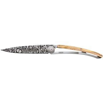 Navaja Deejo Tattoo Toledo de 37g con mango de madera de olivo | Cuchillalia
