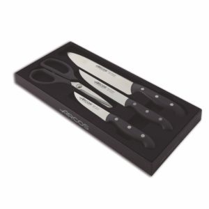 Set de 3 cuchillos y tijeras de cocina - Arcos Maitre - Cuchillalia