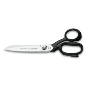 Tijeras de costura 25 cm en color negro, forjadas - 3 Claveles 93