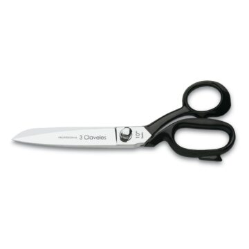 Tijeras de costura 25 cm en color negro, forjadas – 3 Claveles 93